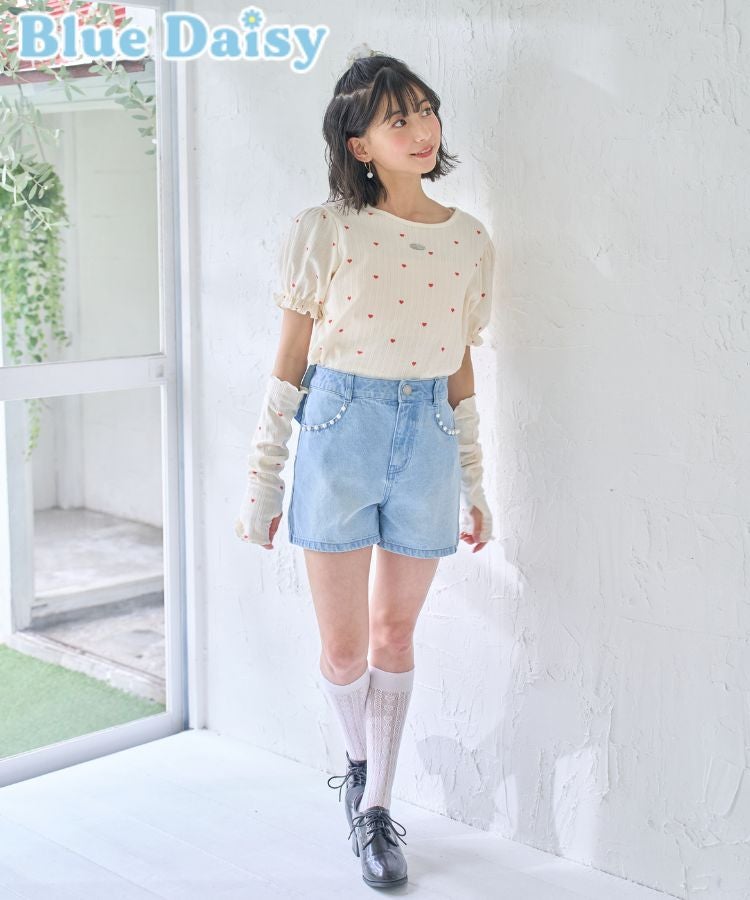 バックリボンデニムショートパンツ | Blue Daisy Online