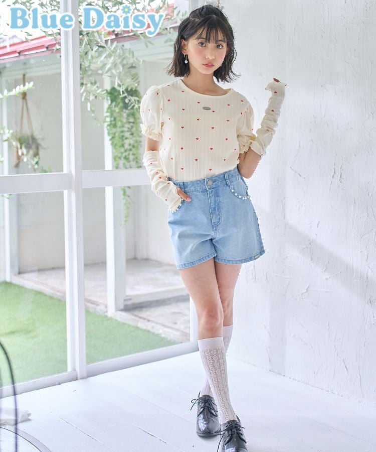 バックリボンデニムショートパンツ | Blue Daisy Online