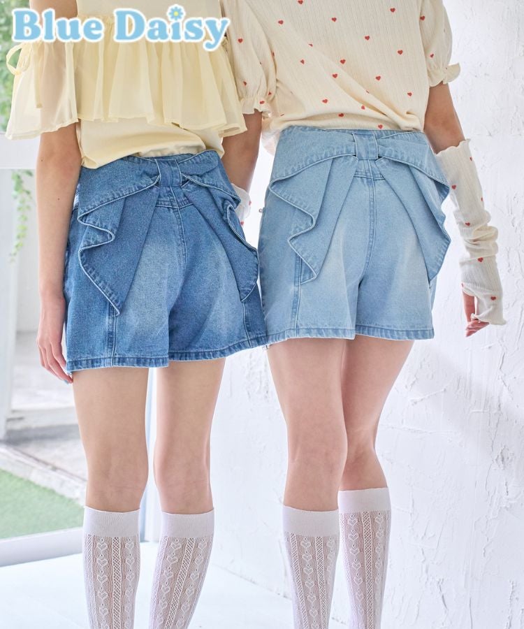 バックリボンデニムショートパンツ | Blue Daisy Online