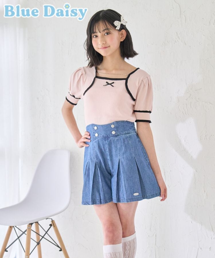 2wayデニムプリーツキュロット | Blue Daisy Online