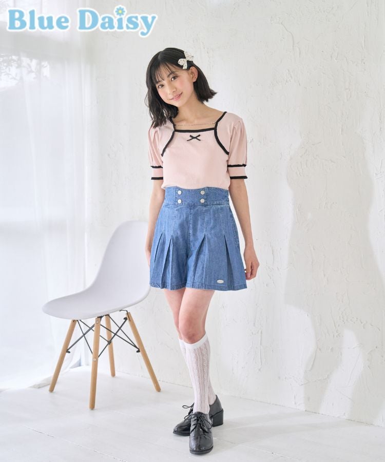 2wayデニムプリーツキュロット | Blue Daisy Online