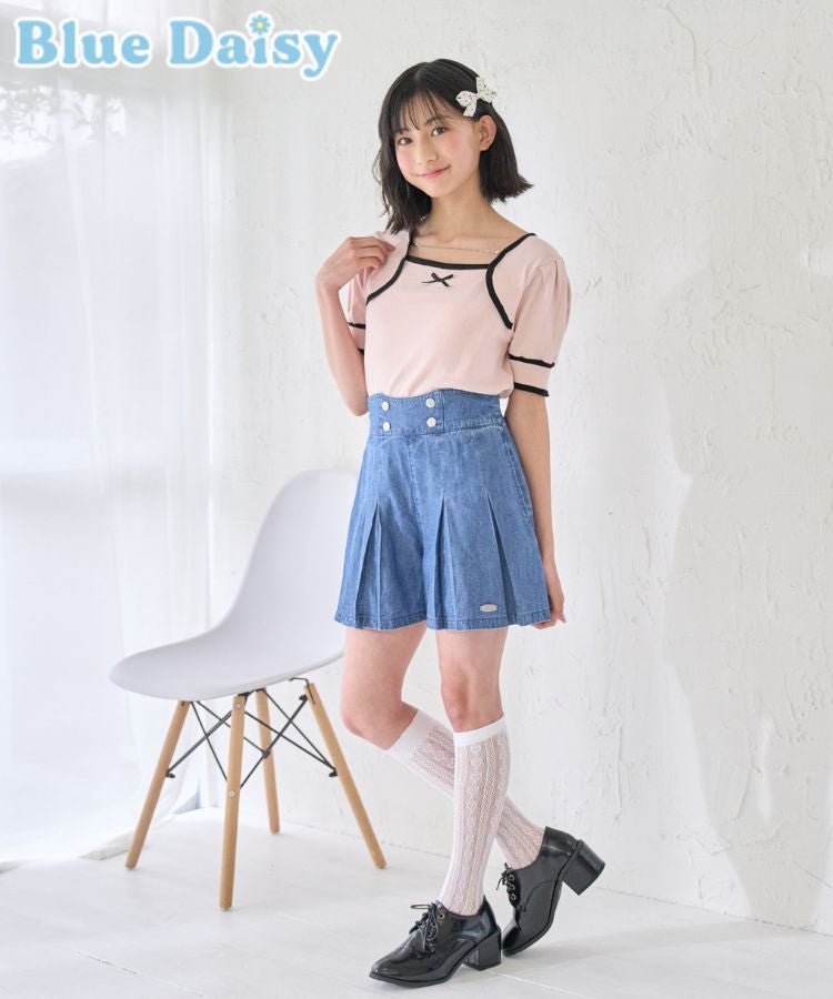 2wayデニムプリーツキュロット | Blue Daisy Online