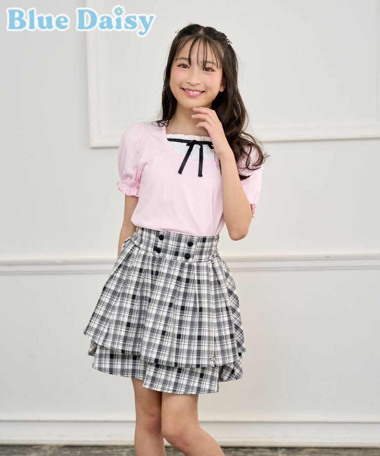 エステル ジップフリルTシャツ フリルインナーレイヤード風Tシャツ | Blue Daisy Online