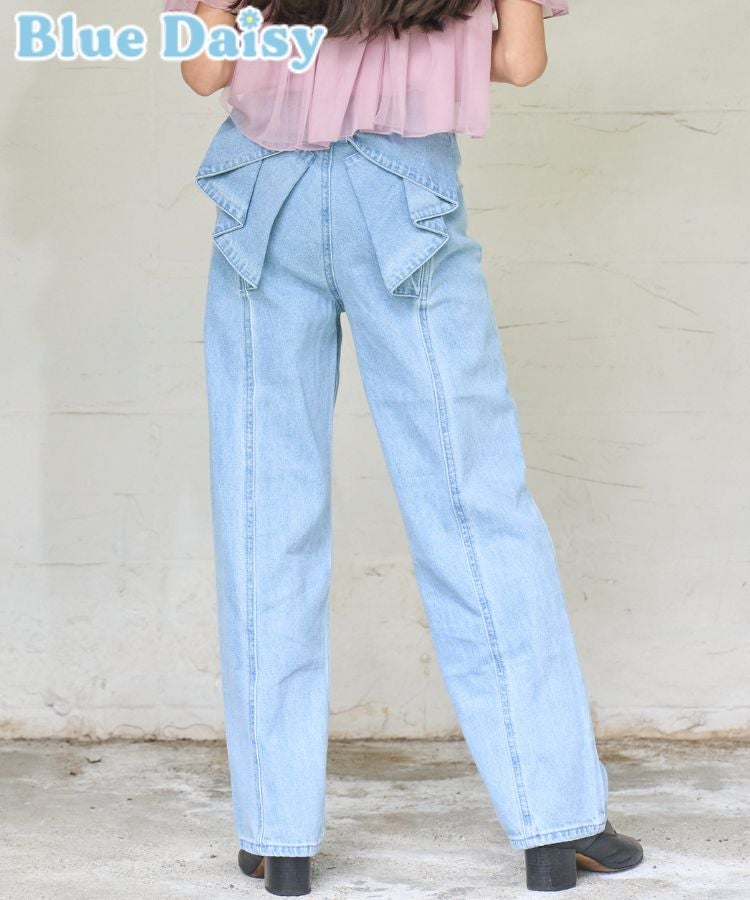 バックリボンデニムロングパンツ | Blue Daisy Online