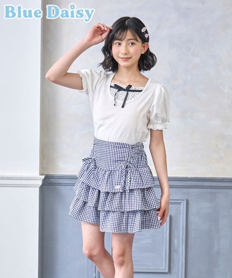 今期SSタオのリボンスカート チェックティアードリボンスカパン | Blue Daisy Online